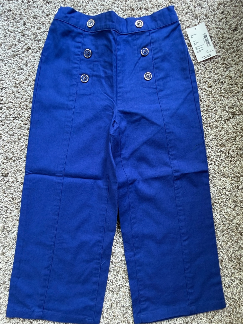 NWT Gymboree Nautical-Style Royal Blue Wide-Leg Girls' Pants size 6